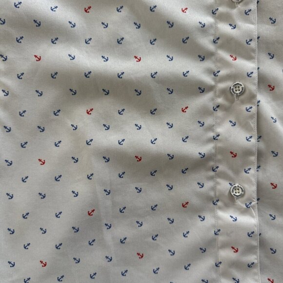 Dixxon Flannel Medium Shipwrecked Shirt Womens White Anchor Coastal Nautical Top - Picture 4 of 7